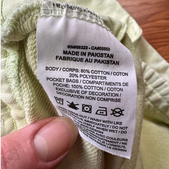 Nike Sportswear Liquid Lemon-Lime Green Acid Washed Fleece Sweatpants Sz XL - Picture 9 of 10